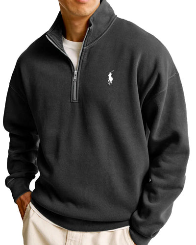 Urbanoval™ R&L Casual Sweatshirt for Men with Stand Collar and Half-Zip Closure