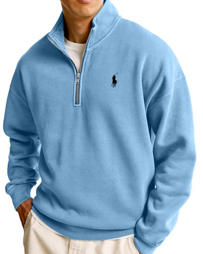 Urbanoval™ R&L Casual Sweatshirt for Men with Stand Collar and Half-Zip Closure