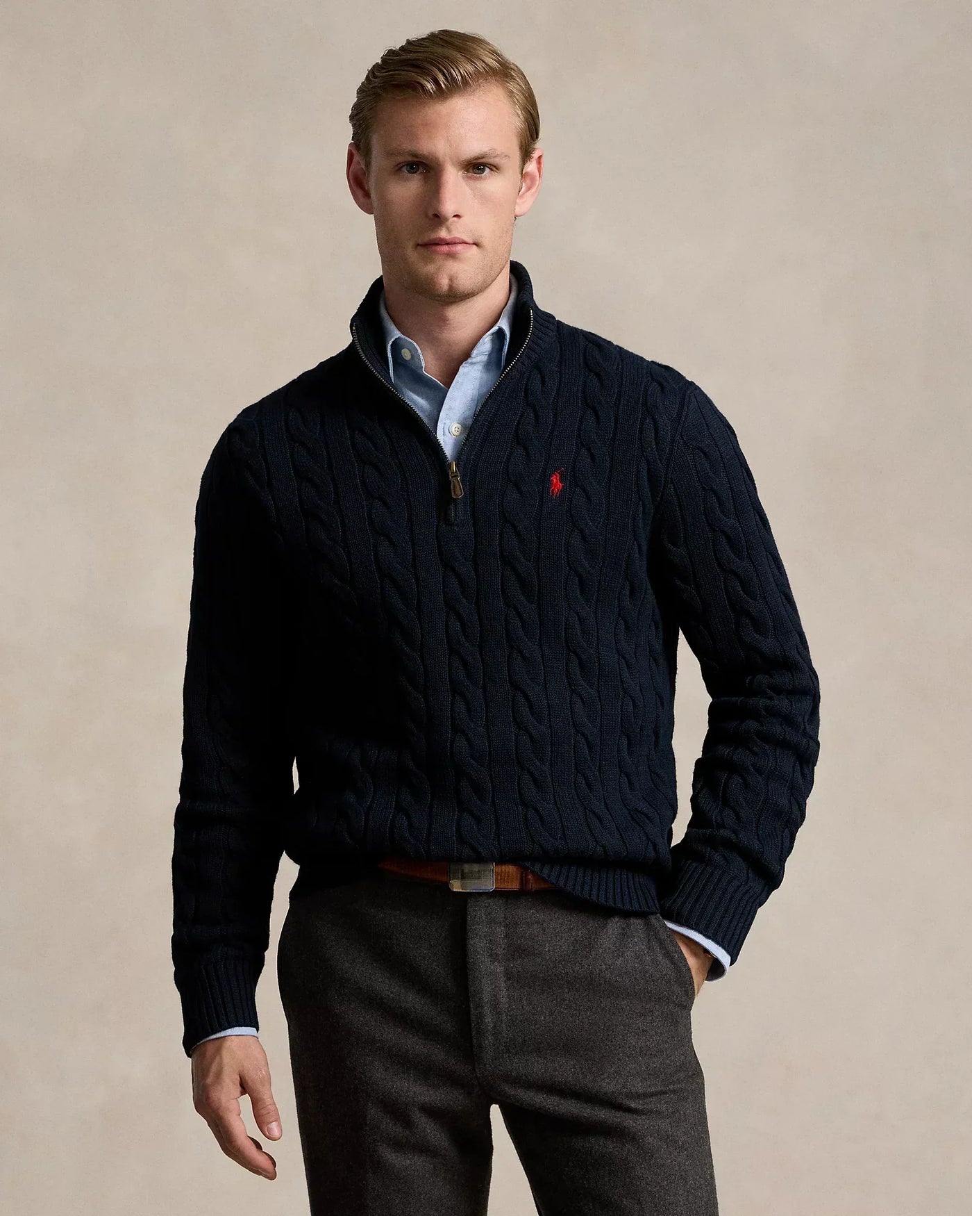 Urbanoval® - Polo RL Ribbed Knit Cotton Sweater